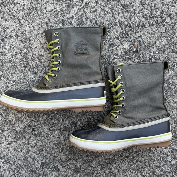 Sorel Snow Boot Women's 10 1964 Premium Waterproof Waxed Canvas Peat Moss Green - Picture 7 of 13